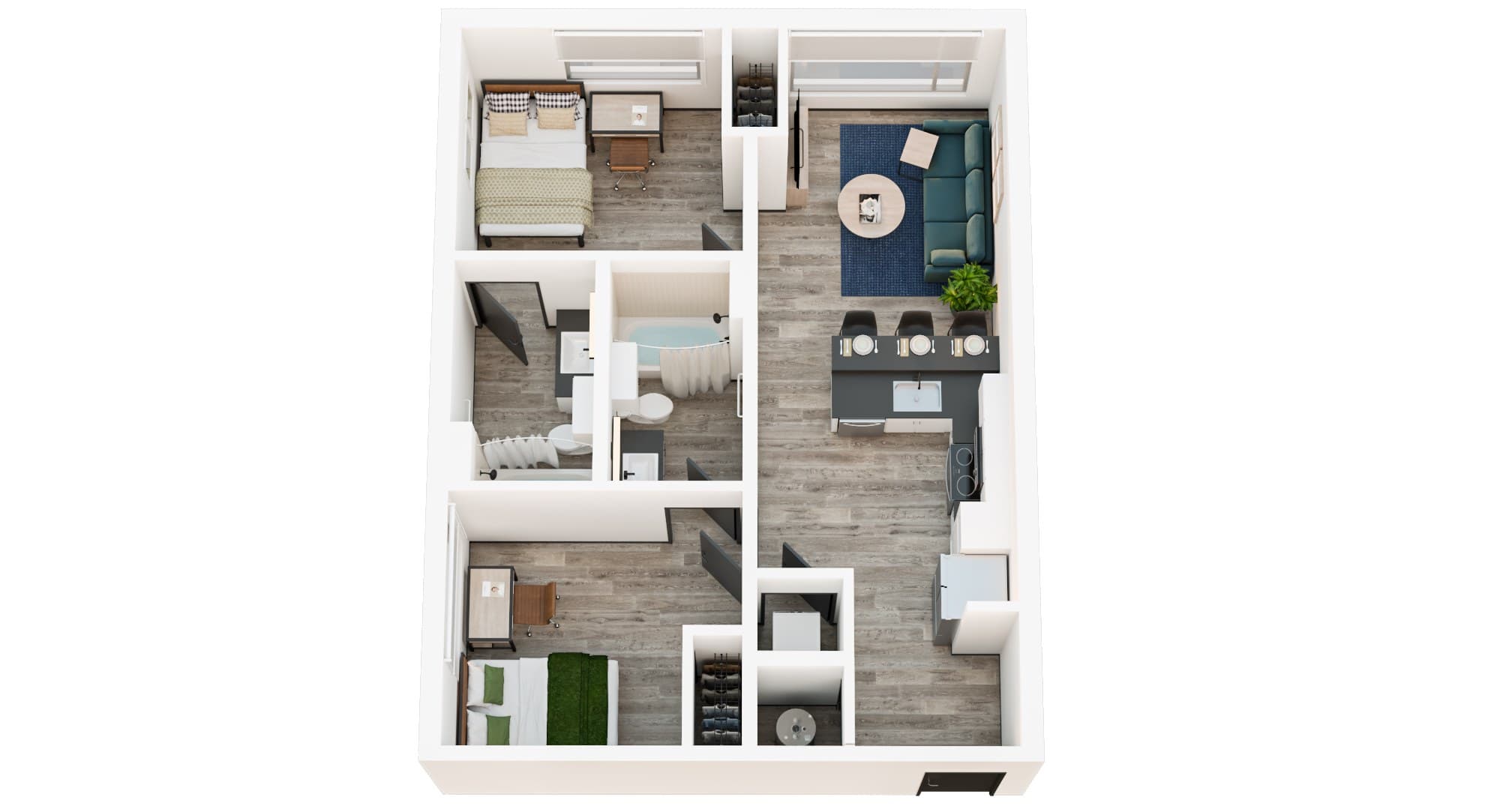 Unit type B1 — furnished plan