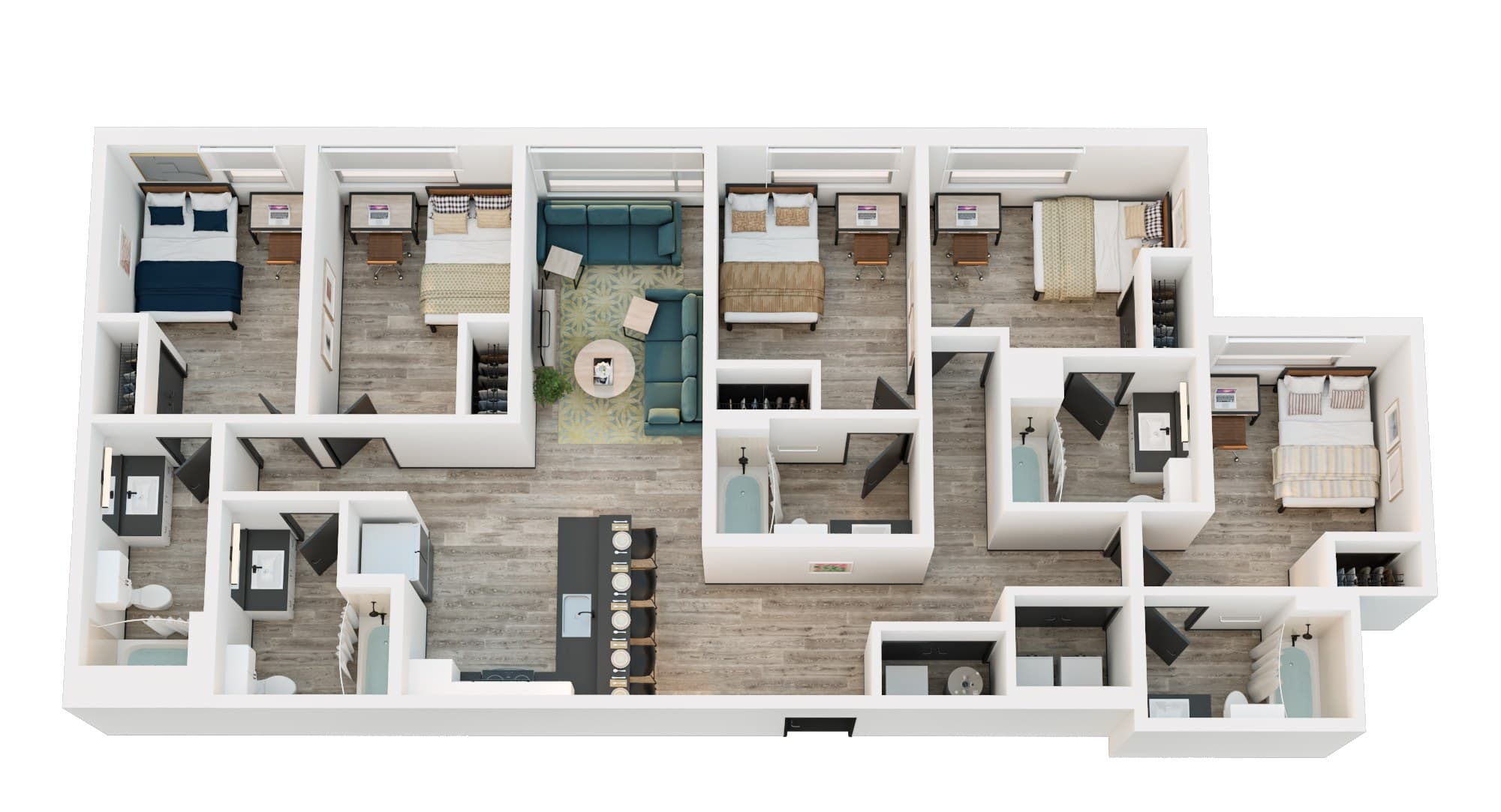 Unit type F1 — furnished plan
