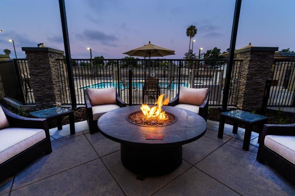 Outdoor lounge and fire pit