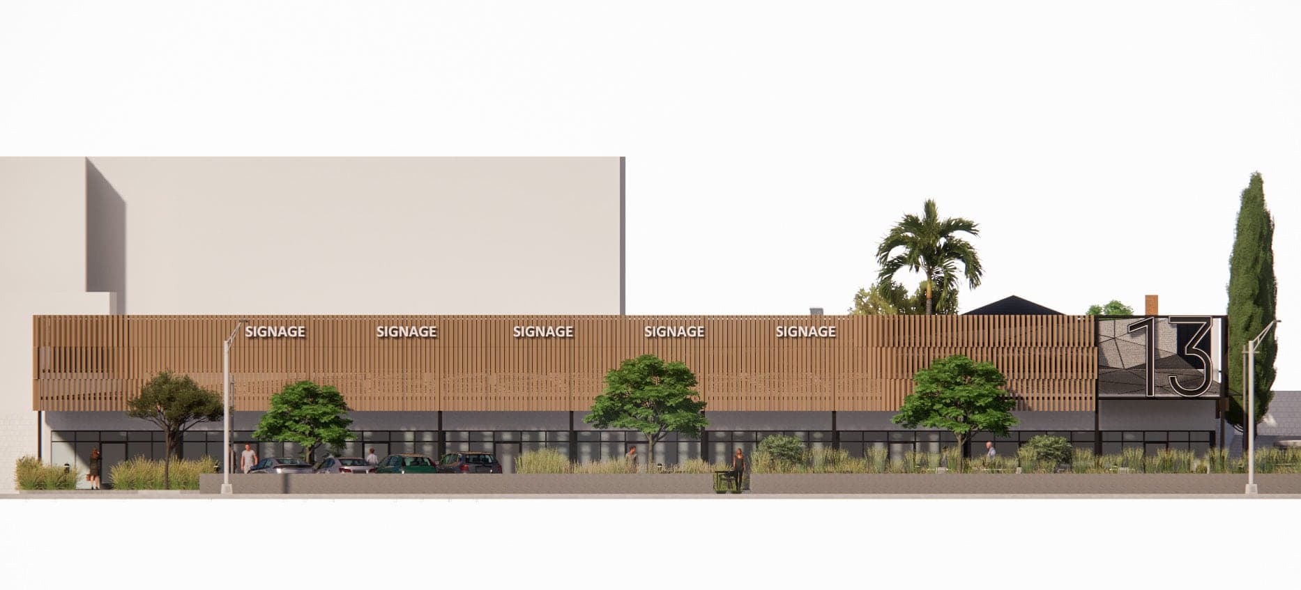 Aerial — site and parking