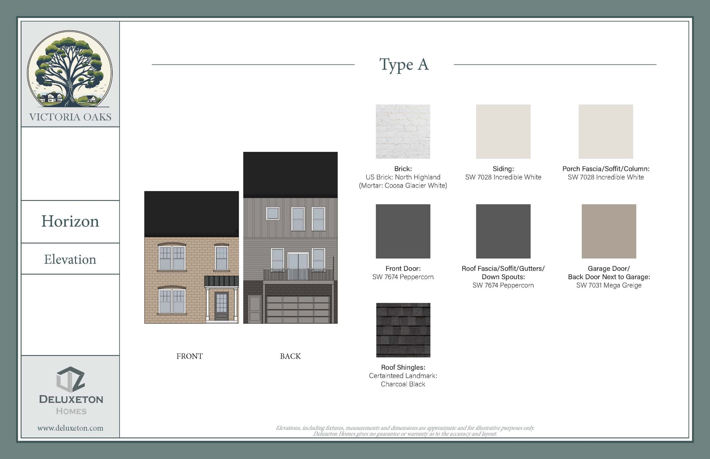 Horizon — Type A elevation & materials